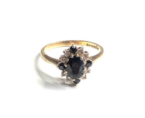 9ct gold sapphire ring weight 1.8g 