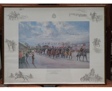 JOHN WANKLYN LIMITED EDITION PENCIL SIGNED PRINT - THE ROYAL MILITARY POLICE MOUNTED TROOP DISBANDMENT PARADE 1995 870F 250 A