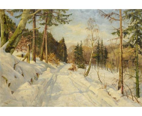                     PRYN,             Harald(1891 Frederiksberg - 1968 Bagsvaed)    Sonnige WinterlandschaftÖl/Leinwand. Link