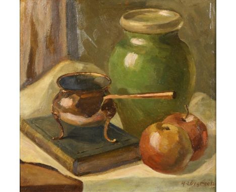                     LÖVGREEN,             Holger(1885 - 1966)    Stillleben mit ÄpfelnÖl/Malkarton. Rechts unten signiert. 28