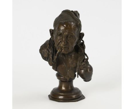                     CAMPAGNE,             Pierre Etienne Daniel(1851 - 1914)    Büste eines alten MannesBronze patiniert, Bro