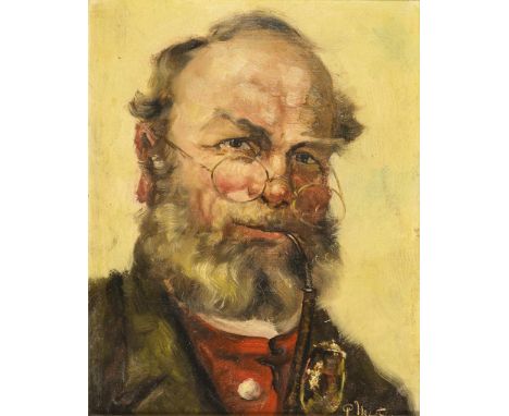  Undeutlich signiert: HerrenbildnisÖl/Leinwand/Karton. Rechts unten undeutlich signiert. Um 1900.30 x 24 cm. Gerahmt : 41 x 3