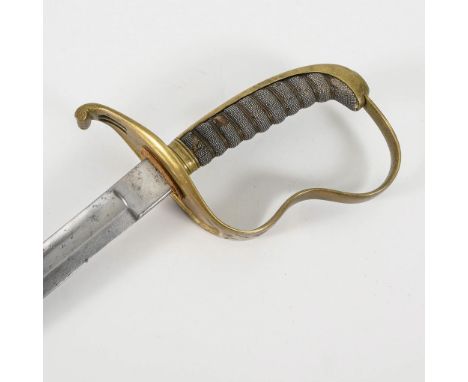 Bayrischer Infanteriesäbel für Offiziere M 1855.             Gesamt L 95 cm.             Leichter Säbel mit geschwungener, ei
