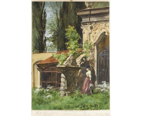                     QUARCK,             Karl(1869 Rudolstadt - 1950 Dresden)    "Friedhof in Zittau"Aquarell. Unsigniert, ver