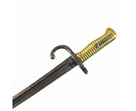 Chassepot - Yatagan. Klinge gemarkt: "Mre Imp ale de Chat.8... 1860".             Klinge L 57 cm, Gesamt L 70 cm.            
