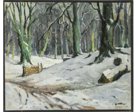                     GROSS,             Einar(1895 Dänemark - 1962 Kopenhagen)    WinterwaldÖl/Leinwand. Rechts unten signiert