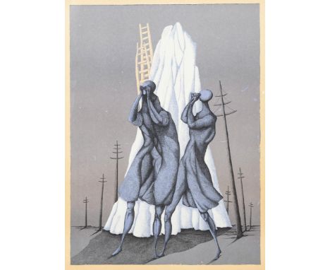                     ZIMMERMANN,             Mac(1912 Stettin - 1995 Wasserburg am Inn)    "Kieker II"Farblithographie. Signat