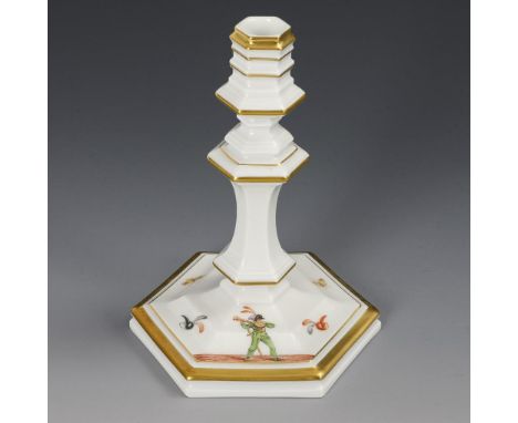 Leuchter "Commedia dell'arte". Meissen. Schwertermarke, Jahreszeichen 2001, 1. Wahl. Limitierte Sammler-Edition 2001/2002.   