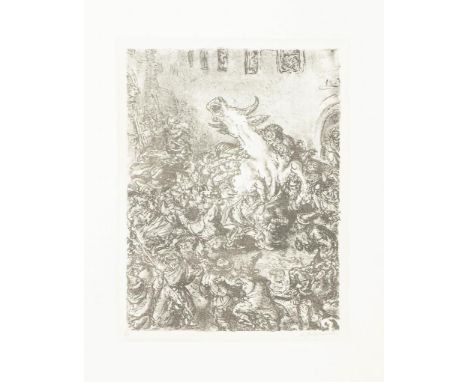                     WEBER,             Andreas Paul(1893 Arnstadt - 1980 Schretstaken)    "Kafka: Ein altes Blatt"Lithografie