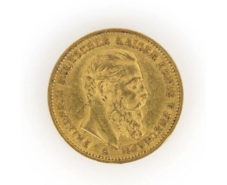 20 Mark Preußen 1888, Goldmünze.             7,92 g.             "Friedrich Deutscher Kaiser K&ouml;nig v. Preussen".    Zust
