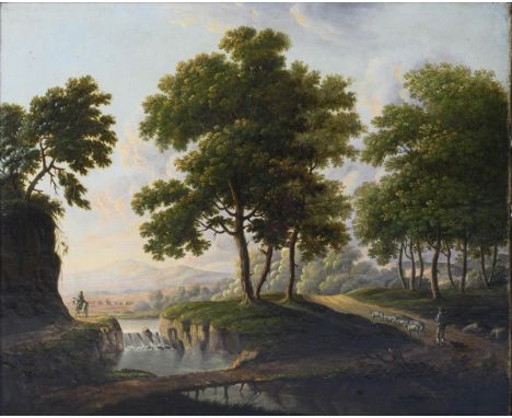                     WEITSCH,             Friedrich Georg - Umkreis    Bergige Landschaft mit StaffageÖl/Leinwand. Unsigniert,