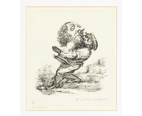                     WEBER,             Andreas Paul(1893 Arnstadt - 1980 Schretstaken)    "Ins Magazin"Lithografie. Bleistift