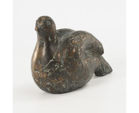                     STEINACKER,             Ernst (zugeschrieben)(1919 Wemding -  2008 Spielberg)    Sitzender VogelBronze pa