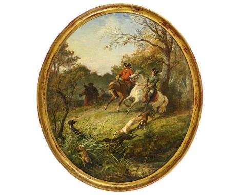                     BOTTOMLEY,             John William(1816 Hamburg - 1900)    HasenjagdÖl/Leinwand. Rechts unten signiert. 