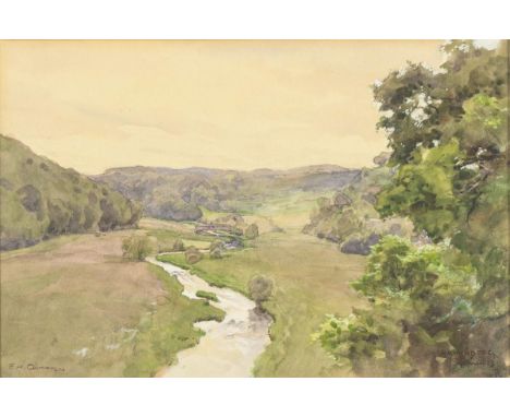                     COMPTON,             Edward Harris(1881 Feldafing - 1960 ebd.)    FlusslandschaftAquarell. Links unten si
