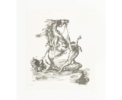                     WEBER,             Andreas Paul(1893 Arnstadt - 1980 Schretstaken)    "Am Abgrund (II)"Lithografie. Im Dr