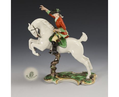 Jagdreiter. Nymphenburg. Prägemarke und grüne Stempelmarke, 1912-1975. Modell-Nr.: 362. Aus der Serie der "Roten Nymphenburge