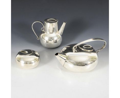 3-teiliges Designer Tee- und Kaffee-Set. Christofle, France. Firmenstempel gepunzt. Um 1955.                     SABATTINI,  