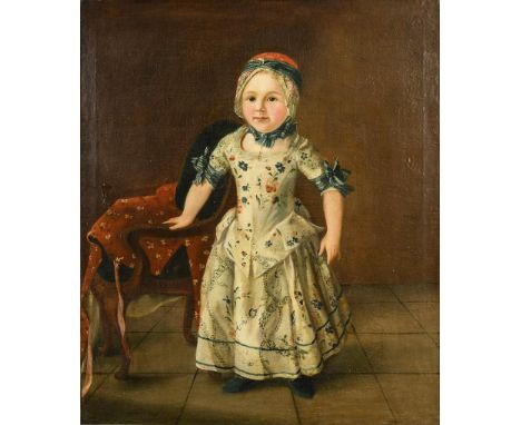             KinderbildnisÖl/Leinwand. Unsigniert. Wohl um 1780. 91 x 77 cm. Gerahmt : 101,5 x 87,5 cm (Goldrahmen).          