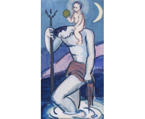                     STEIN-WIESE,             Ina(1910 Duisburg - 1966 Dieblich)    Heiliger ChristophorusAquarell auf Papier.