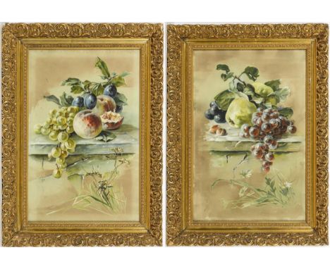                     BESSINGER,             R.    Pendants StilllebenJe Aquarell. Einmal rechts unten signiert. Je 46 x 30 cm.