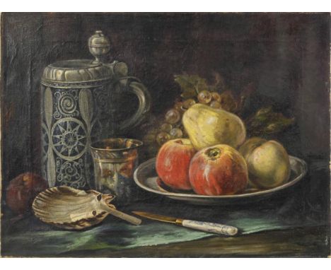                     HEIDELMANN,             Max    StilllebenÖl/Leinwand. Rechts oben signiert. Anfang 20. Jh. 38 x 50 cm.   