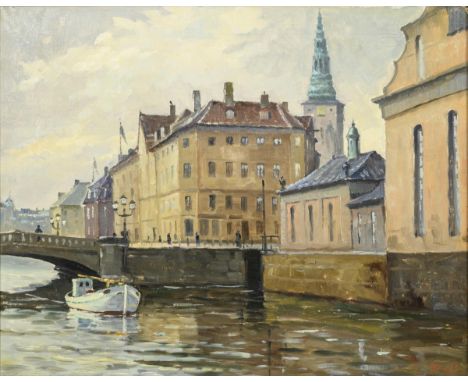                     GROSS,             Einar(1895 Dänemark - 1962 Kopenhagen)    Ansicht KopenhagenÖl/Leinwand. Rechts unten 