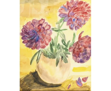                     HELM,             Dörte(1898 Berlin - 1941 Hamburg)    BlumenstilllebenAquarell. Links unten signiert. 44