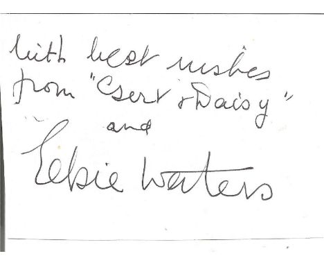 Elsie Waters signed album page. Florence Elsie Waters (19 August 1893-14 June 1990) and her sister Doris Ethel Waters (20 Dec