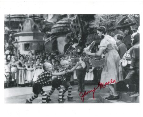 The Wizard of Oz, 8x10 scene photo signed by actor Jerry Maren who played one of the Munchkins. Good condition. All autograph