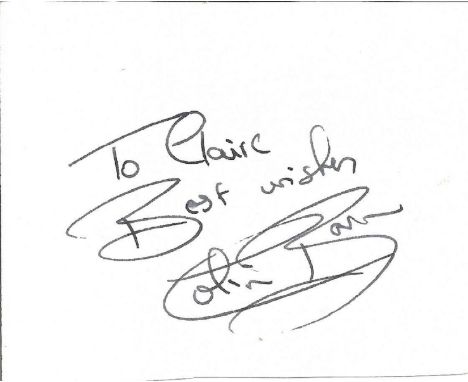 Colin Baker signed album page dedicated. Colin Baker (born 8 June 1943) is an English actor who played Paul Merroney in the B