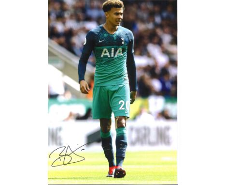 Football, Dele Alli, signed 16x12 colour photograph taken during his time playing for Tottenham Hotspur. Good condition. All 