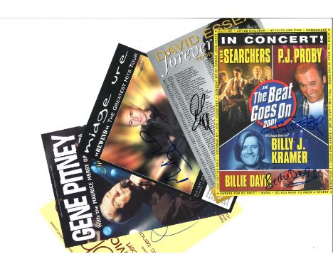 Collection of 100+ Signed Music, TV, Theatre Flyers Housed in a binder, Including Richard Clayderman, Bruce Welsh, P J Proby,