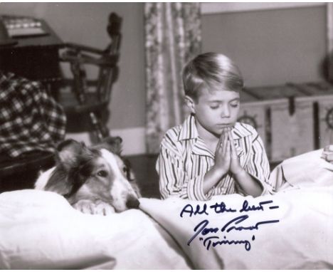 Lassie, 8x10 photo from the 1950 s TV series Lassie signed by actor Tim Provost who was Lassie s child companion in the serie