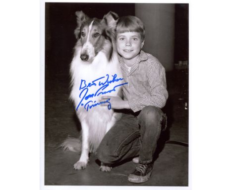 Lassie, 8x10 photo from the 1950 s TV series Lassie signed by actor Tim Provost who was Lassie s child companion in the serie