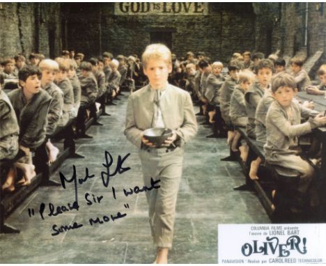 Oliver! 8x10 inch photo from one of the great British musicals, signed by actor Mark Lester who has added "please sir, I want