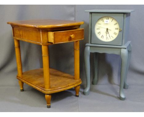 A 'WILLIS AND GAMBIER' LIGHTWOOD OCCASIONAL TABLE with single drawer along with painted occasional table with single door and