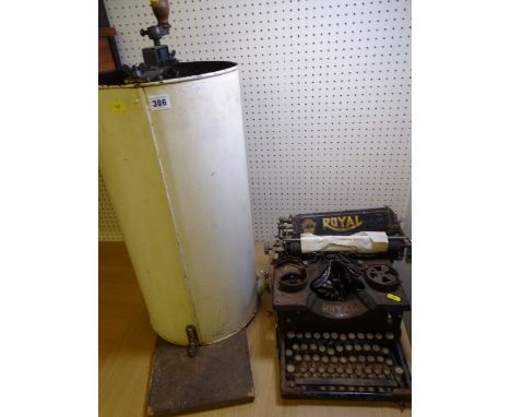 A BEE KEEPER'S vintage honey separator and a Royal Standard vintage typewriter