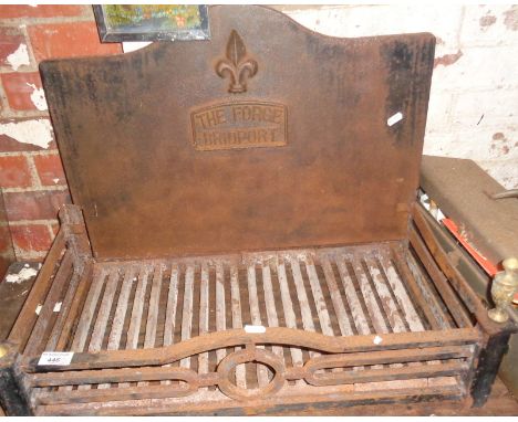 Cast iron fire grate and fire back made by The Forge, Bridport