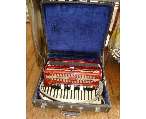 A Baile piano accordion (120 Bass) with case