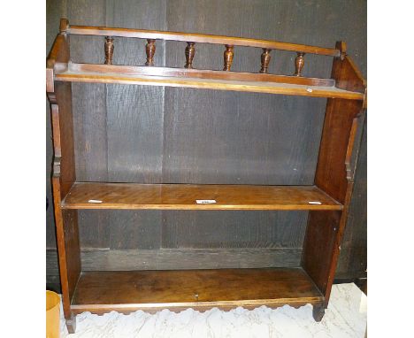 Edwardian mahogany three-tier wall shelf