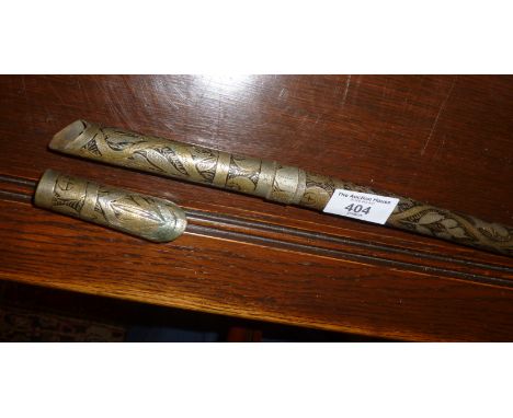 Old Indo-Persian niello style scabbard walking stick