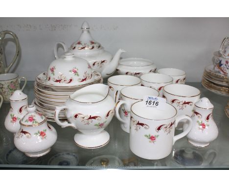 A Hammersley "Wentworth" part Teaset including teapot, six cups, six saucers, two tea plates, milk jug, sugar bowl, lidded bu