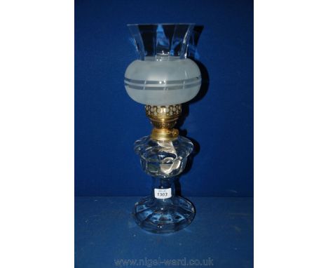 A glass Oil Lamp and shade.