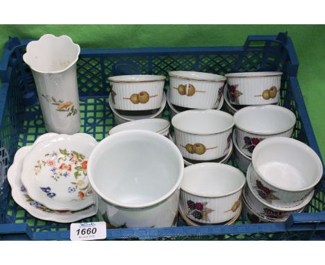 Three items of Aynsley ''Cottage garden'', Royal Worcester 'Evesham', etc.