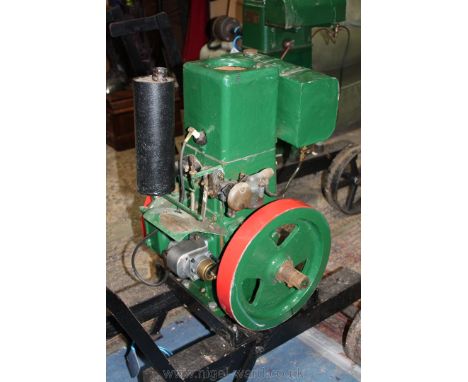 A FOWLER Type 1 PAAL, green painted, twin-flywheel, hopper cooled petrol stationary engine Serial No. P10915, 1.5 H.P. @ 750 
