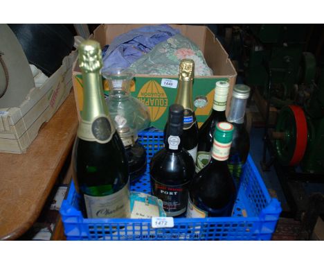 A Magnum of Charlemagne Demi Sec, a bottle of Pernod, Irish Meadow, Irish Knights, bottle of Port, medium Belnor Sparkling Pe