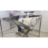 Hoppmann mod. EP35/18 in. SS bottle hopper elevator, stainless steel, 18 in. fluted belt, approx.