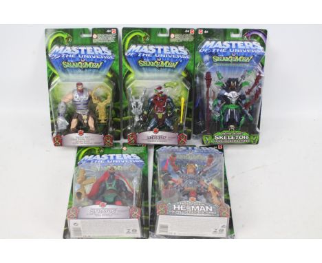 MOTU - He Man - Snake Men - Mattel. A selection of Five carded figures appearing in Excellent to Mint condition from Mattel's