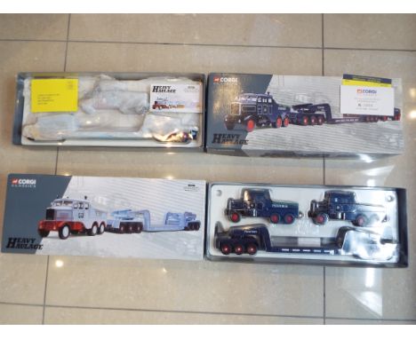 Corgi Classics Heavy Haulage - two boxed sets, 1:50 scale diecast models, comprising Scammell constructor and 24 wheel low lo